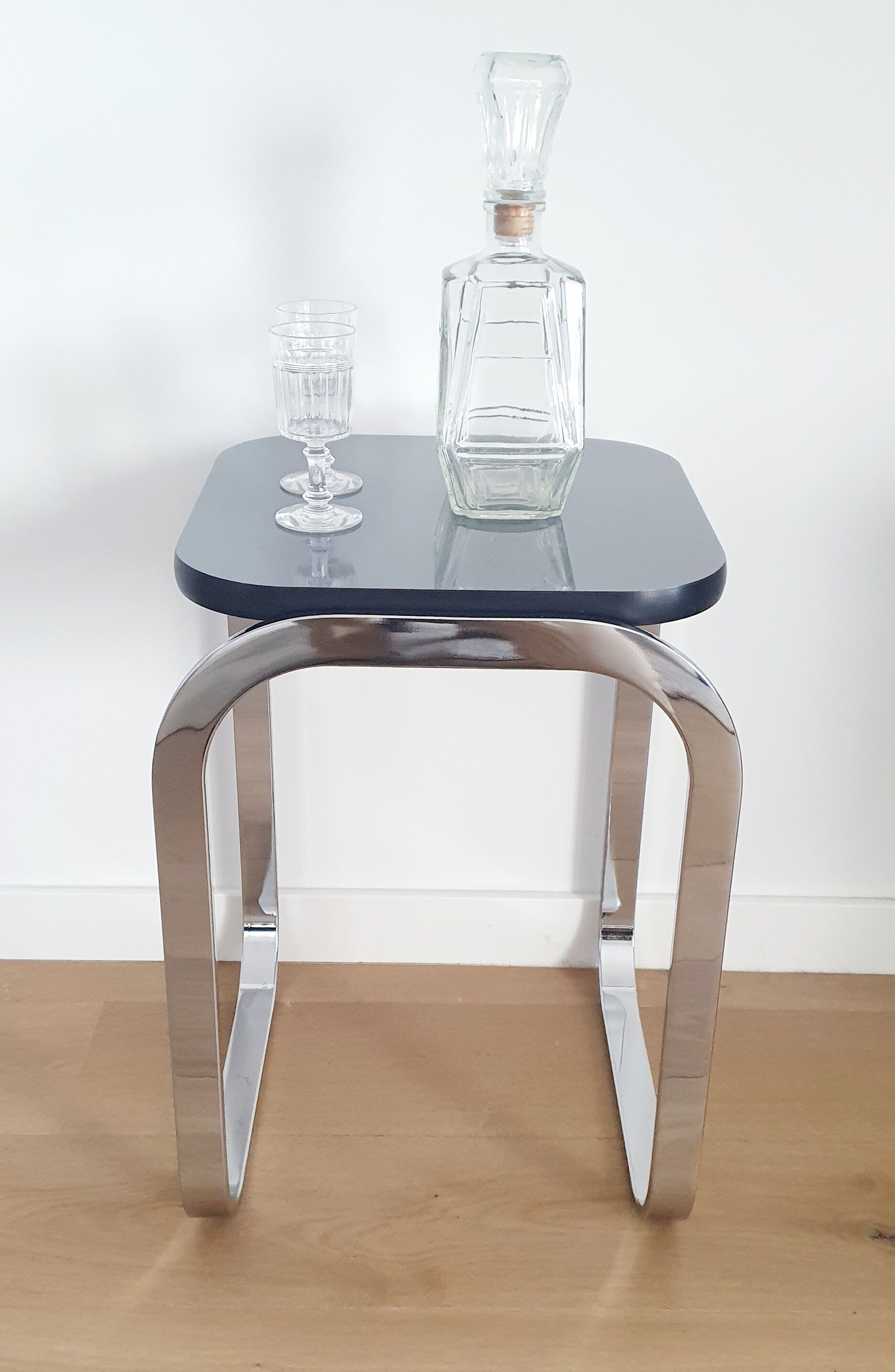 Bauhaus style chrome side table