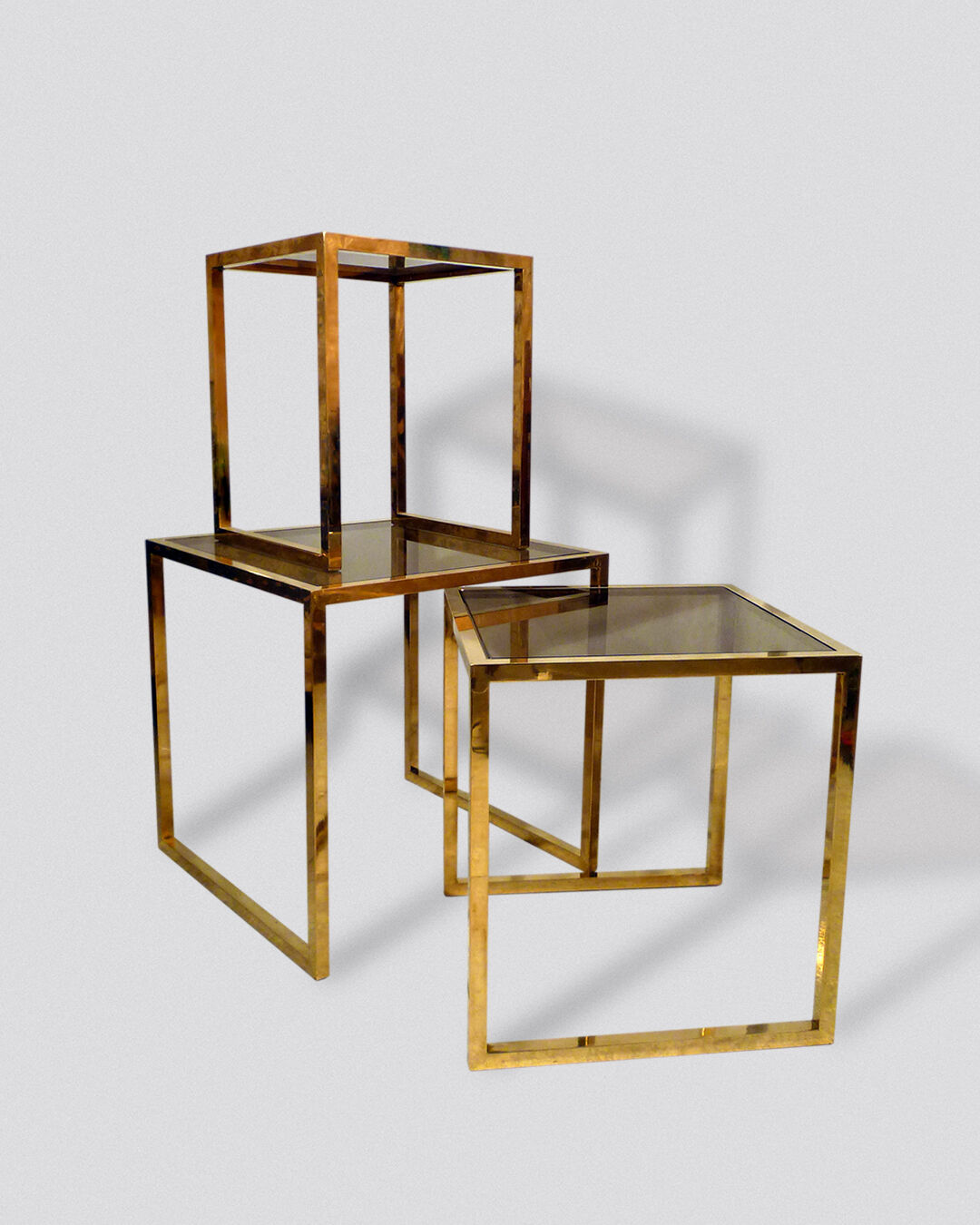 Brass italian pull out tables, 70