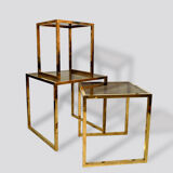 Brass italian pull out tables, 70