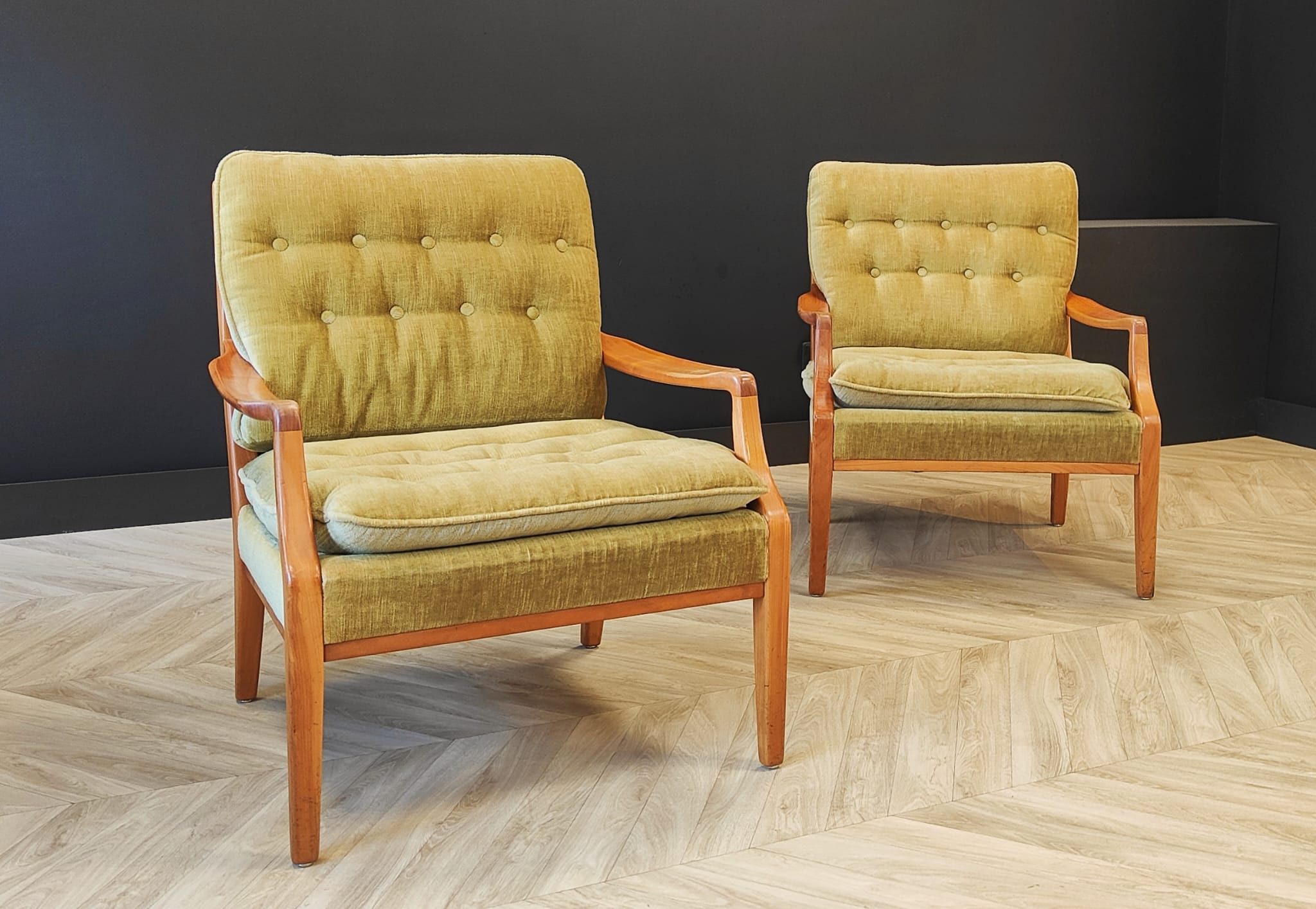 Two mid century armchairs