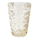 Mid-century Solid Heavy Clear Pattered Glass Flower Vase / Fidenza / Italy