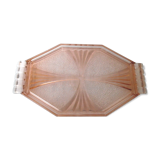 Plateau en verre rose art-déco