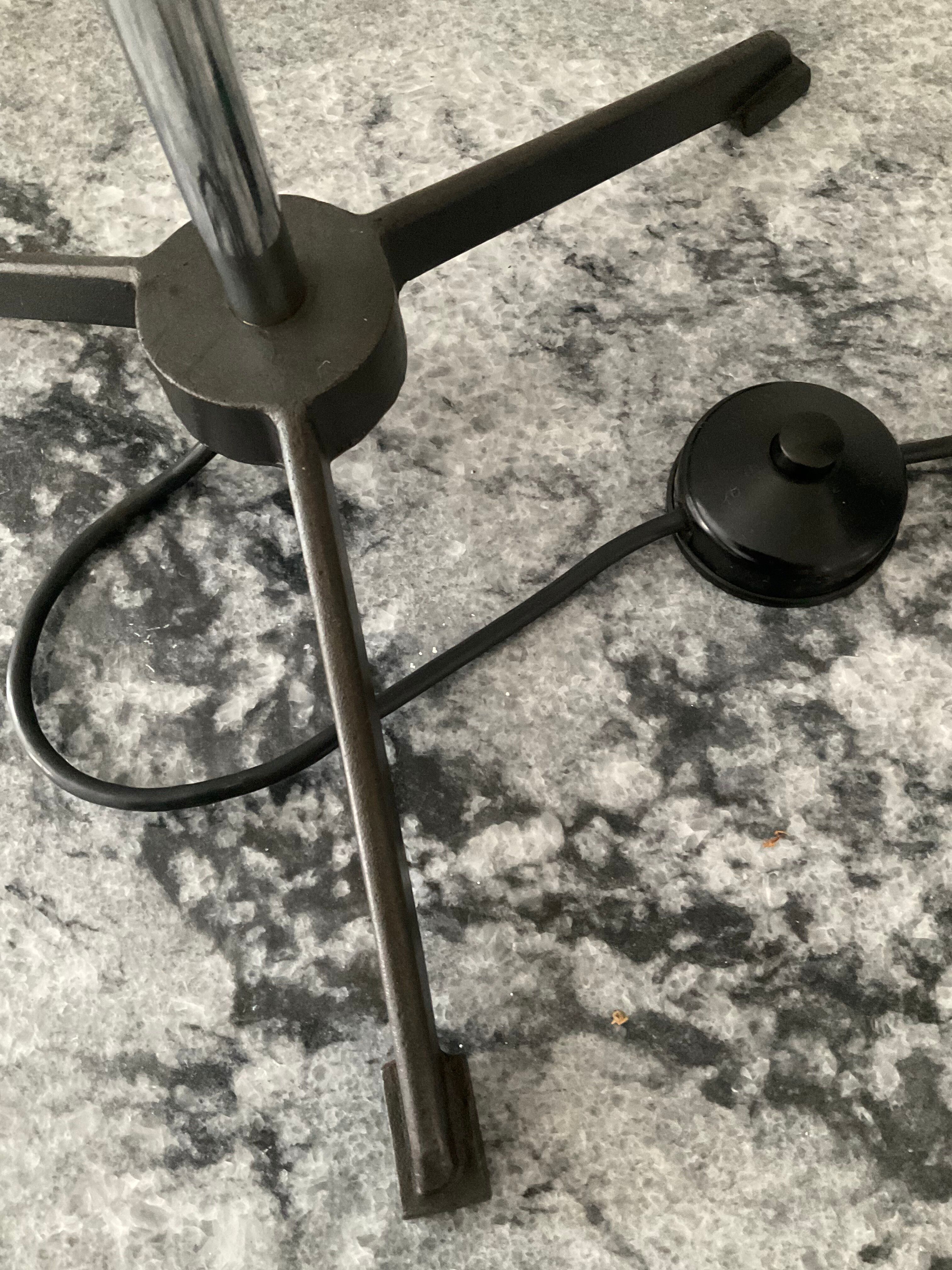 1970s floor lamp in metal and teak