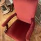 fauteuil de bureau en acajou et velours rouge
