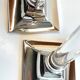 Vintage lucite and silver metal candle holders