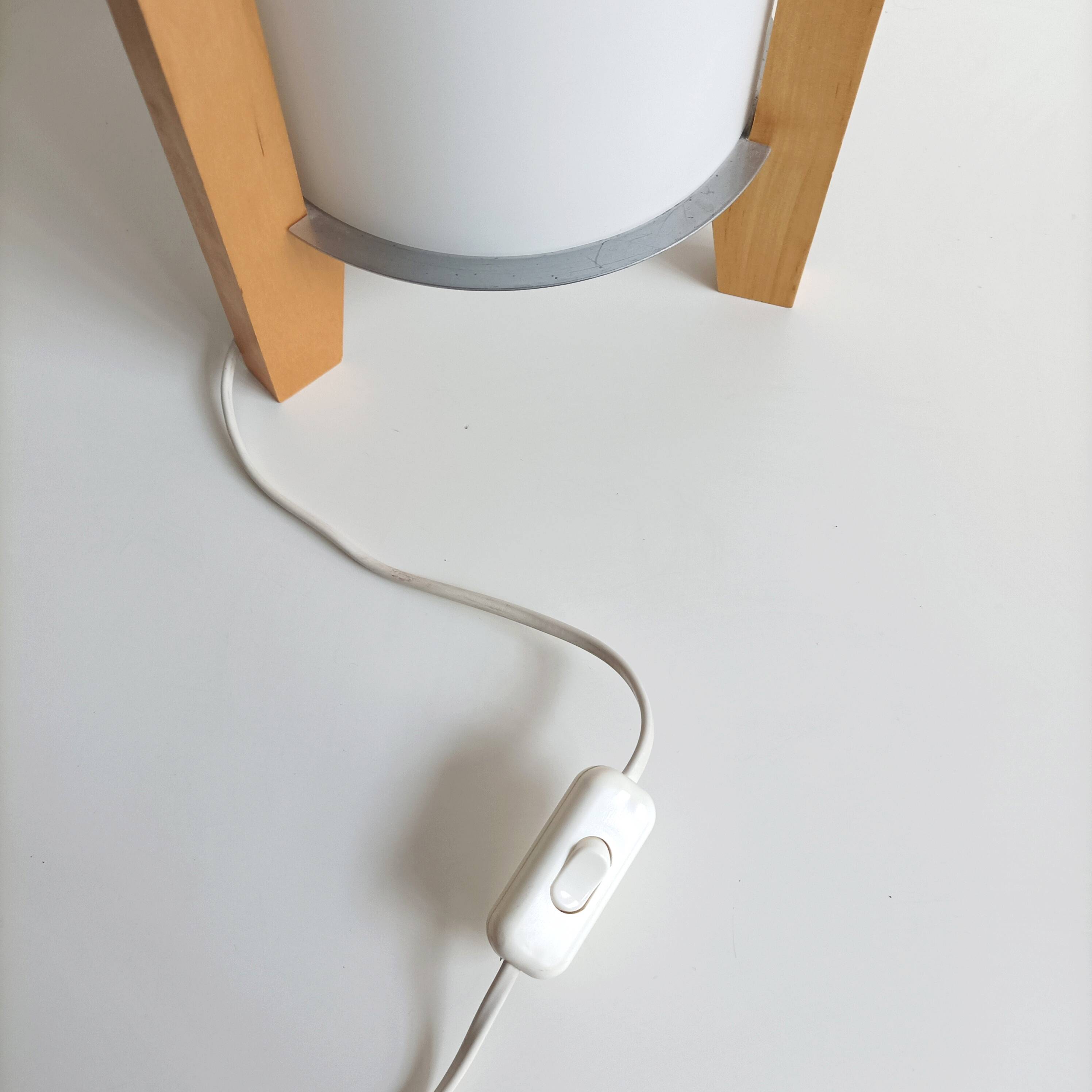 Vintage IKEA tripod lamp with blown glass