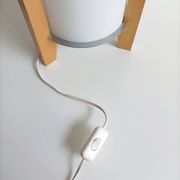 Vintage IKEA tripod lamp with blown glass