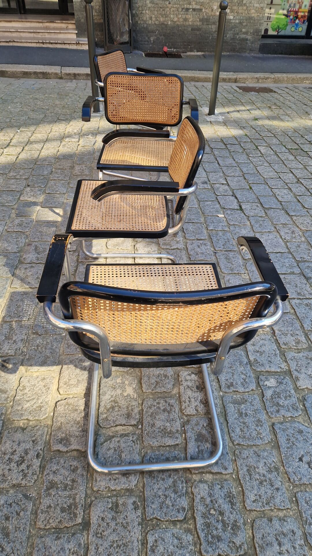 4 Cesca B64 armchairs by Marcel Breuer from the 1980s.