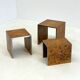 Set of three Tommaso Barbi mid-century modern burl wood nesting tables