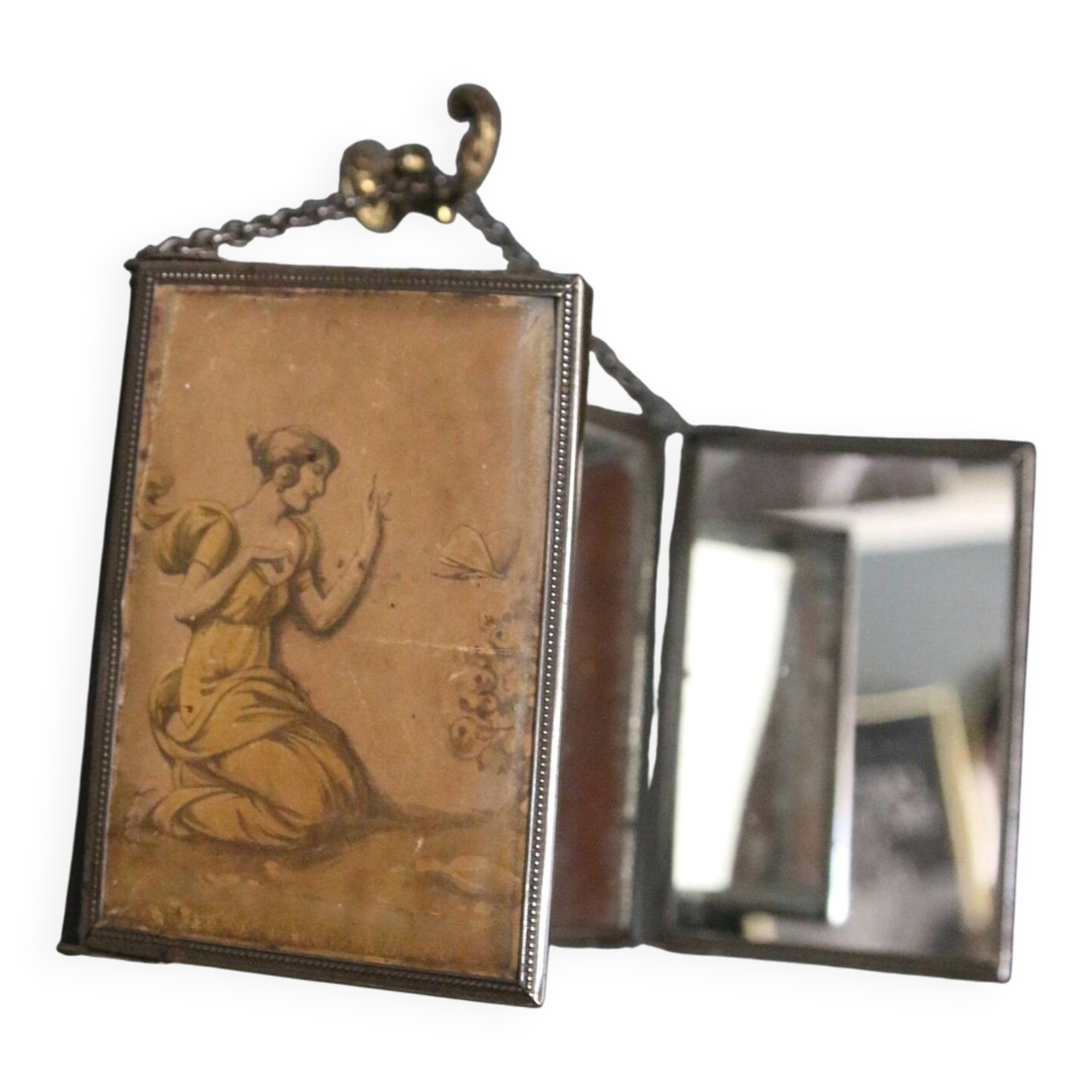 Miroir triptyque de barbier, Art Nouveau, circa 1900