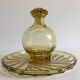 ART DECO Tray and Carafe Amber Yellow Glass