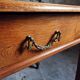 Antique oak writing table with drawer, French side table, console, solid oak desk, circa 1930–1950.