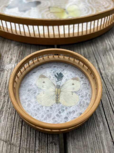 Bamboo tray and 6 coasters