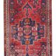 Tapis coureur tribal géométrique rouge en laine orientale tissée à la main 80x220cm