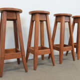 Set of 4 brutalist bar stools