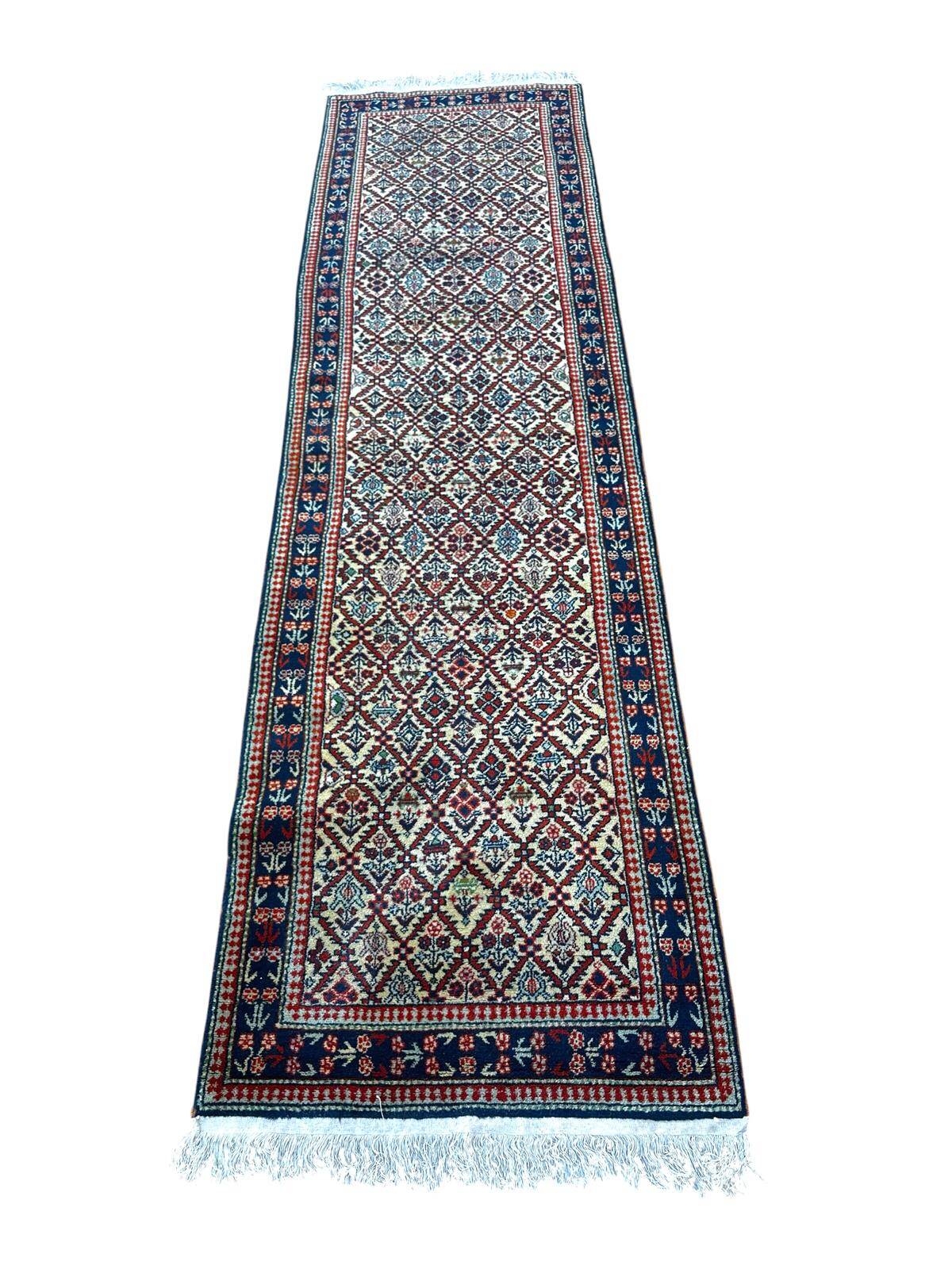 Handmade oriental hallway rug 3m x 1m