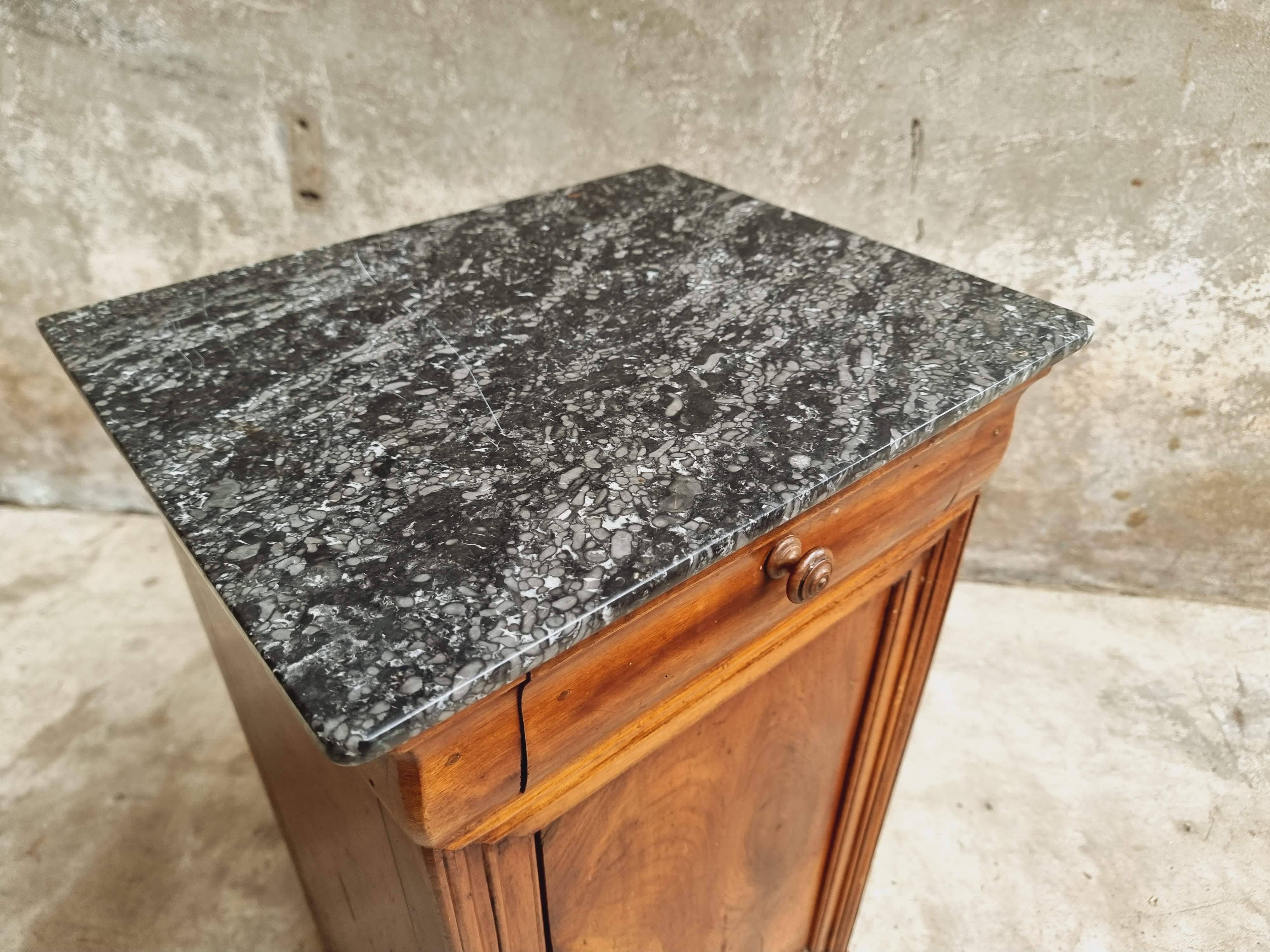 Antique small cabinet French hall cupboard walnut