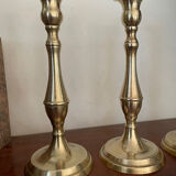 Set of three vintage brass candlesticks