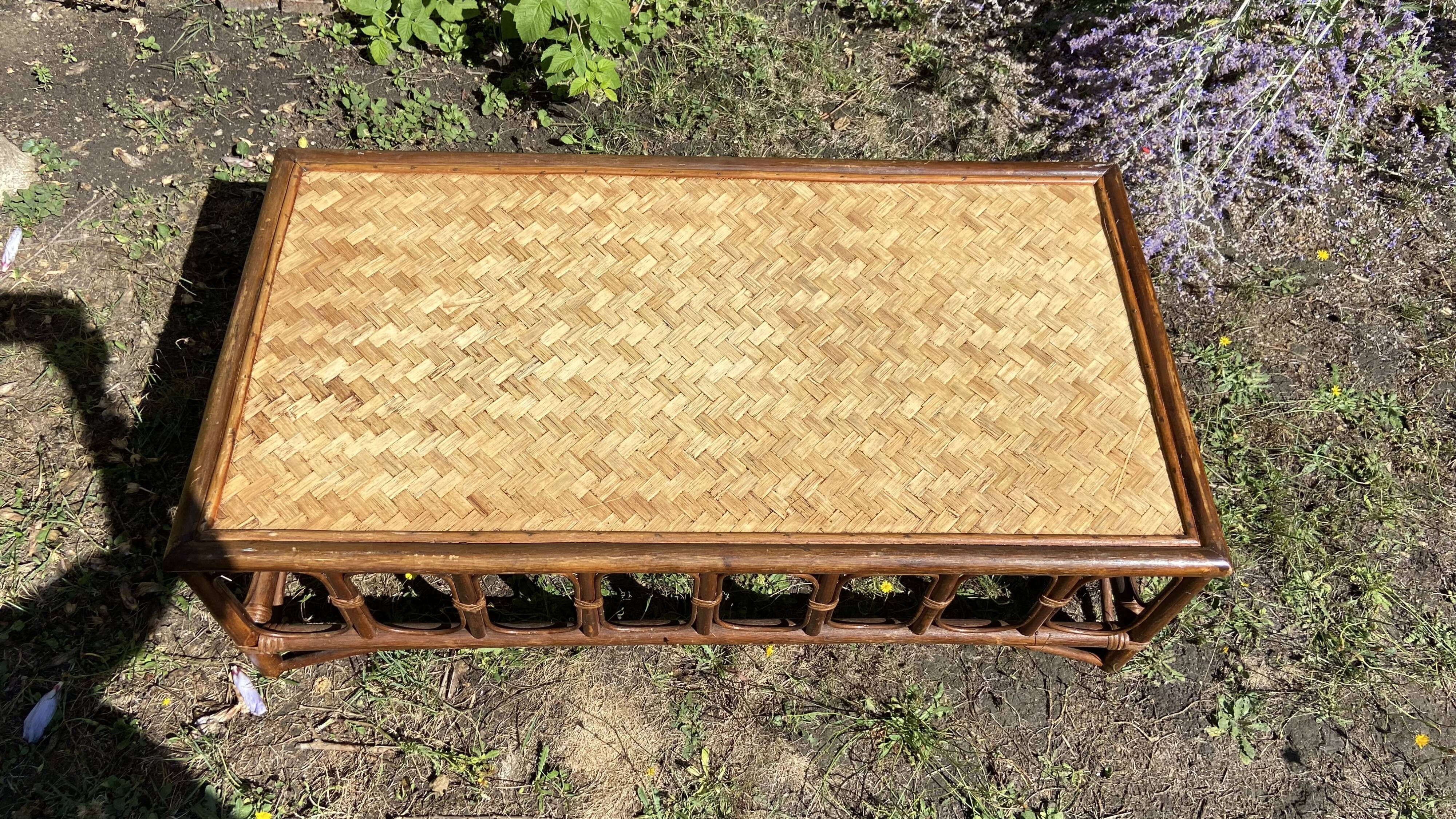 Vintage rattan coffee table