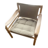 Arne Norell - Sirocco chair in white/grey linen with frame frame from beech wood
