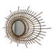Miroir vintage 1960 soleil rotin style ORTF - 83 x 65 cm