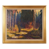 Tableau « La forêt d'automne », design scandinave, années 1960