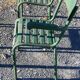 4 stackable garden armchairs wooden slats and metal tubes from the 50s