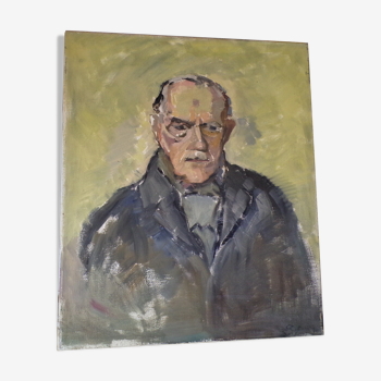 Peinture huile sur toile portrait d'homme  1937