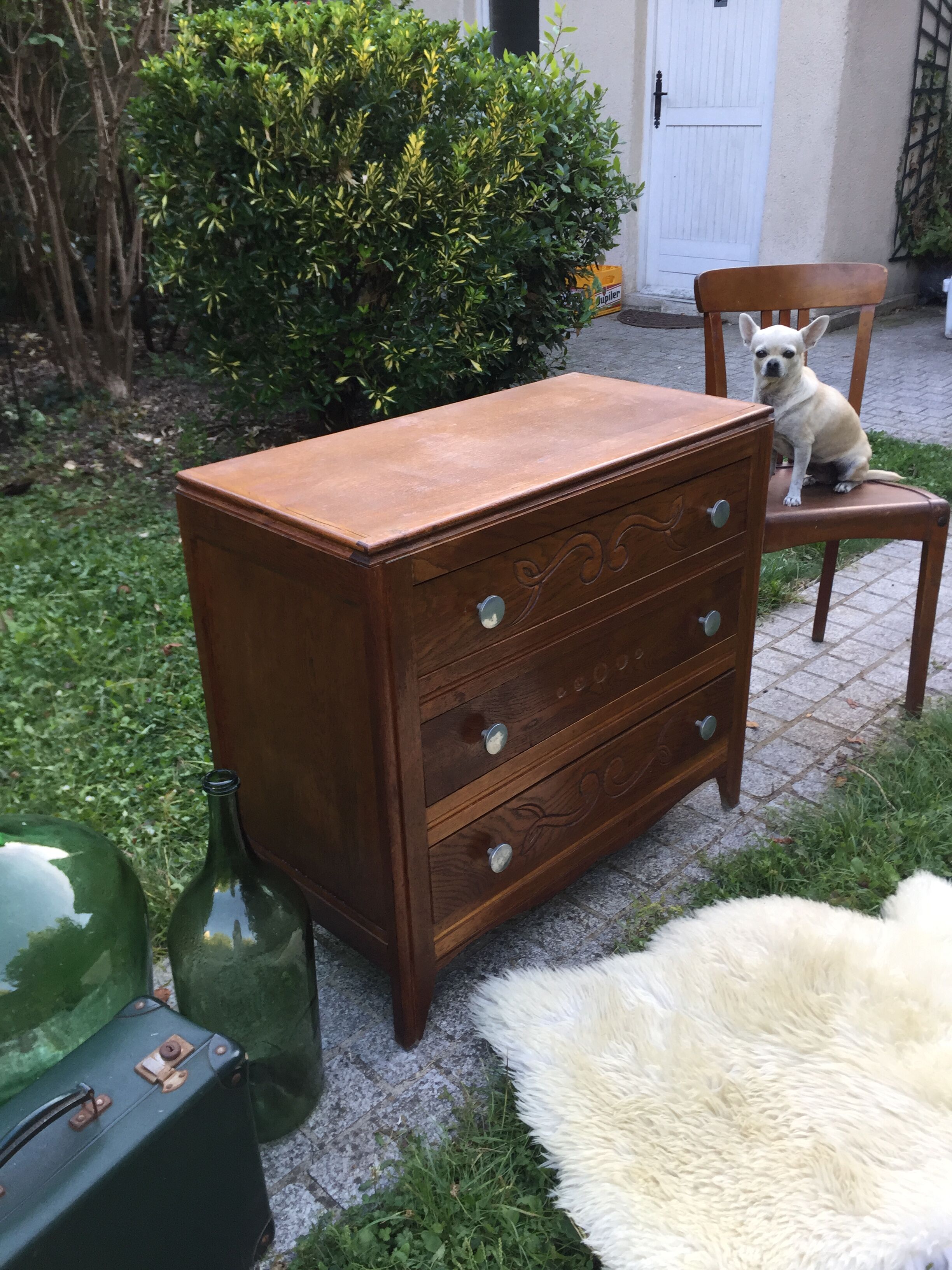 Chest of drawers vintage 1940 in oak