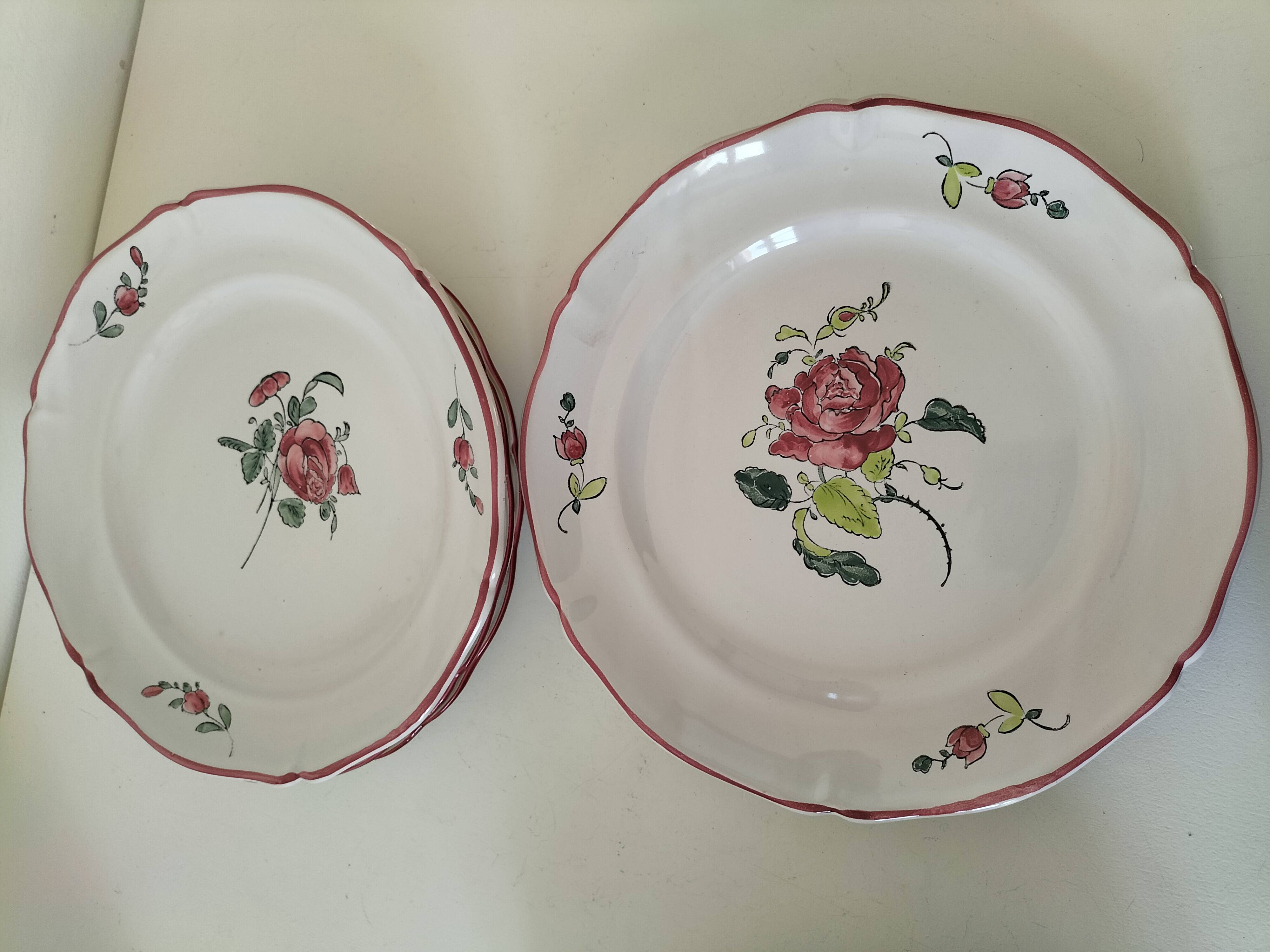 12 antique floral plates bistro & guest table style