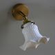 Antique wall light in white painted glass - metal support