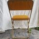 Old folding chair lafuma metal gold with fabric yellow stripes vintage