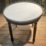 Coffee table with a marble top, known as "bouillotte".