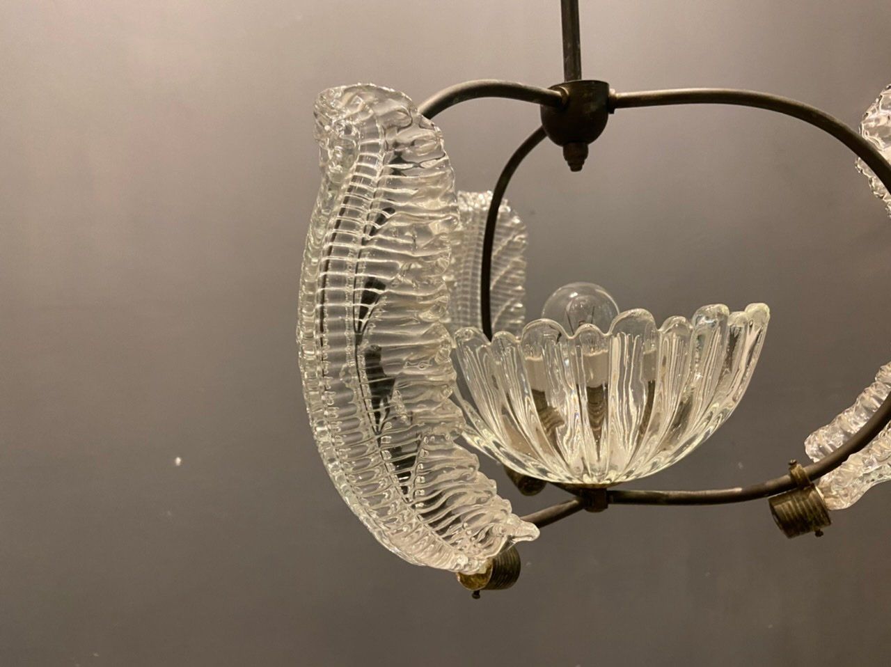 Italian Murano Glass Pendant Lamp by Ercole Barovier, 1940s