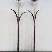 Italian Candleholders in Silver Metal from Mesa, 1970s, Set of 2
