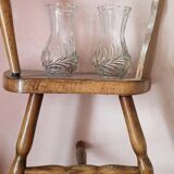 Pair of vintage carved glass vases