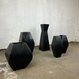 Set of glazed terracotta vases