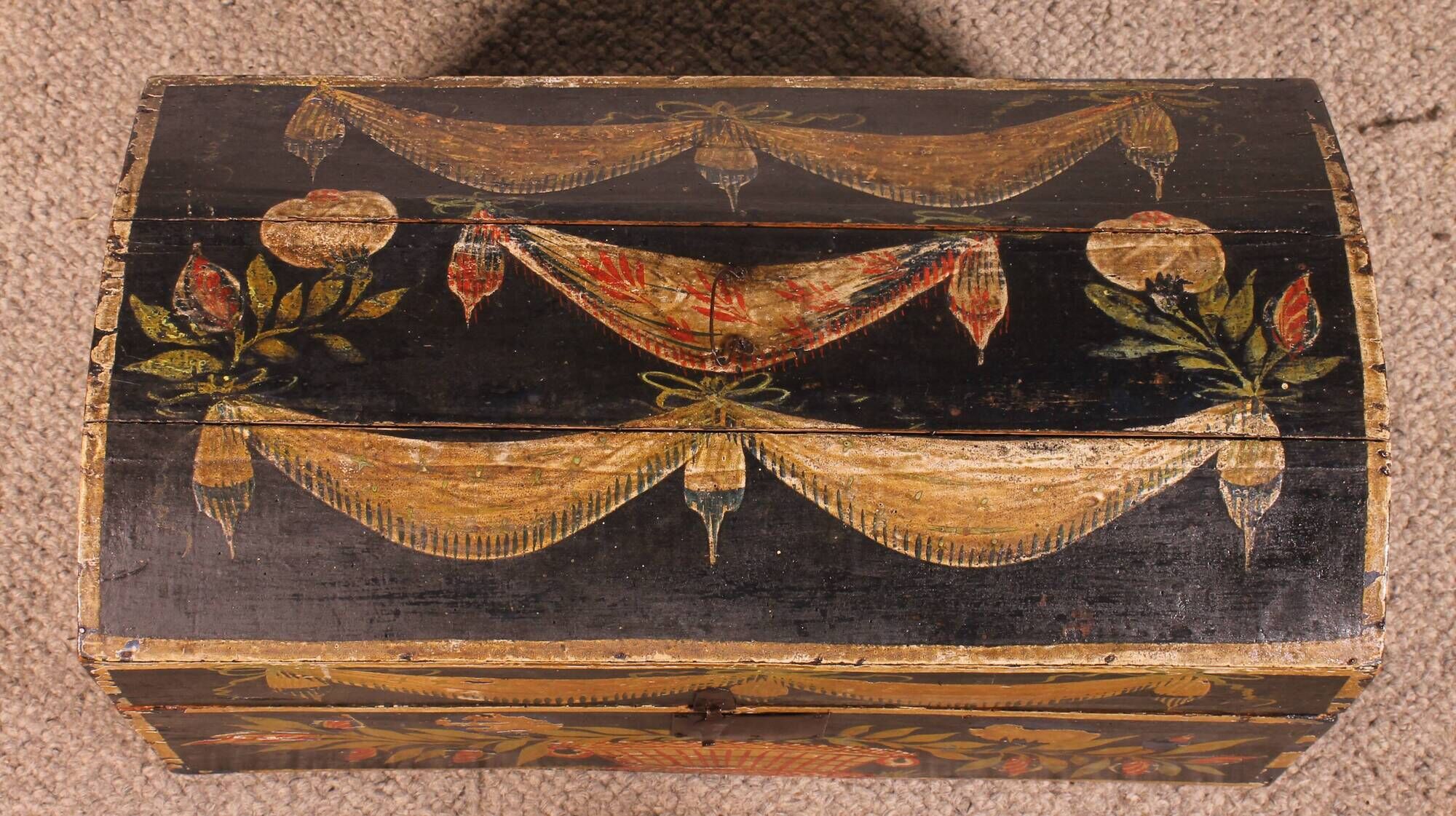Norman wedding chest in painted wood - 19th century