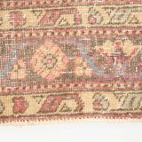 3x12 Pale Red Cream Soft Wool Vintage Runner Rug