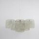 Very large square chandelier J.T. Kalmar with frosted glass panels, Austria, 1960s.