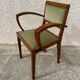 Pair of green velvet bridge armchairs
