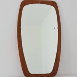 Grand miroir scandinave teck forme libre 1960