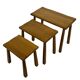 Vintage Set of 3 brutalist oak side or nesting tables 1970s