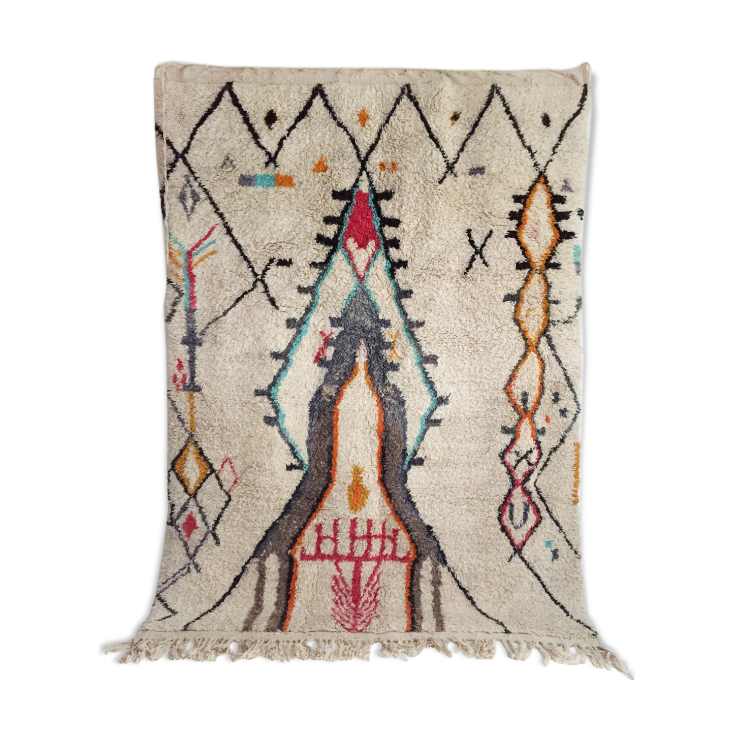 Moroccan Berber carpet Boujaad with colorful patterns 285x203cm