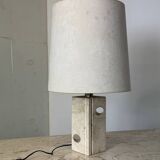 Mid Century Modernist Brutalist Italian Travertine table lamp, 1960s
