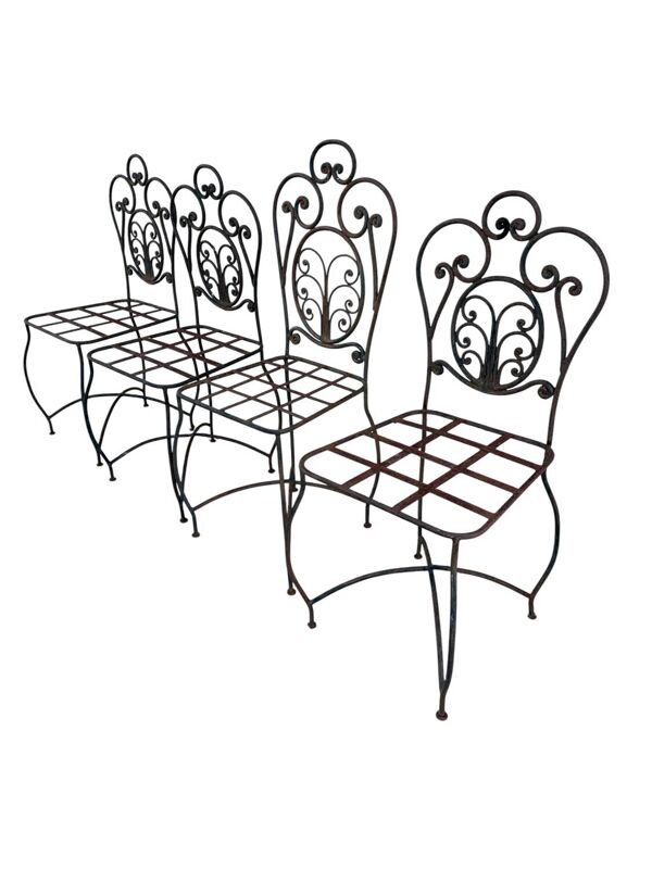 Chaises en fer forgé, France années 70