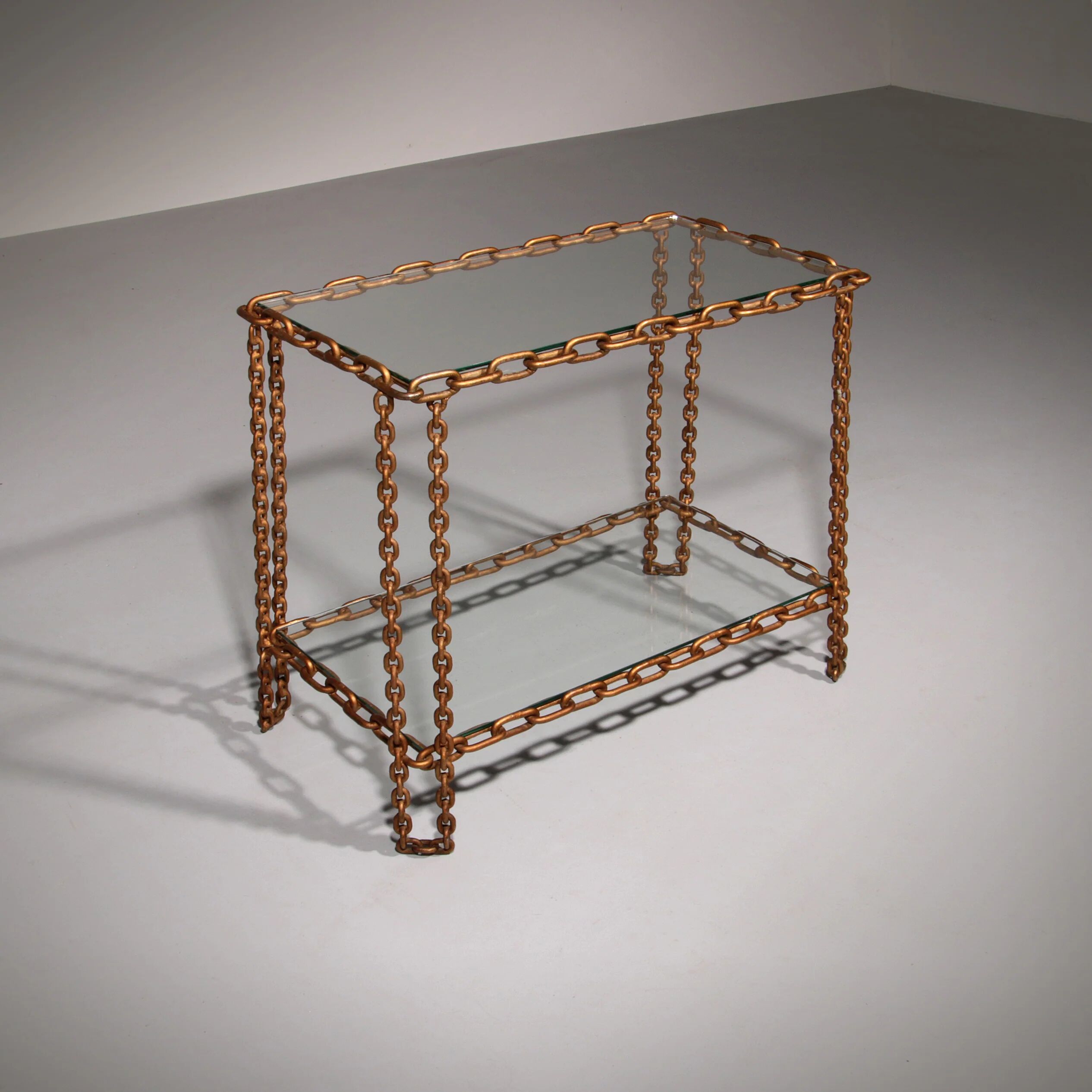 Table d'appoint chaîne boho élégance industrielle, 1970