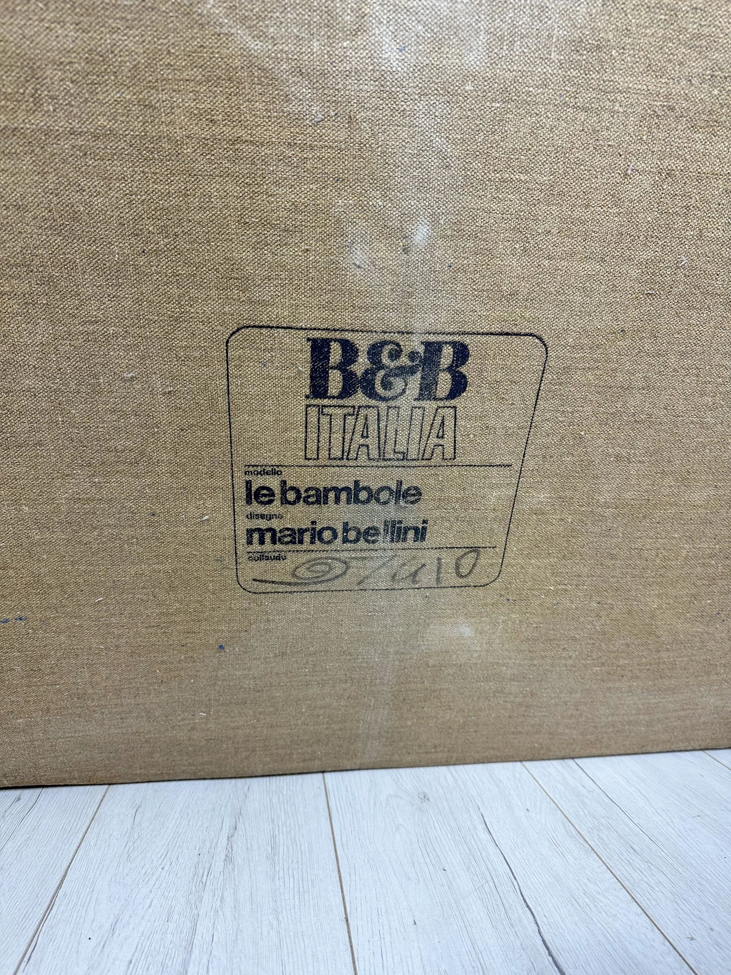 ‘80s original vintage Le Bambole 2-seater sofa by Mario Bellini for B&B Italia