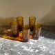 5 amber glasses