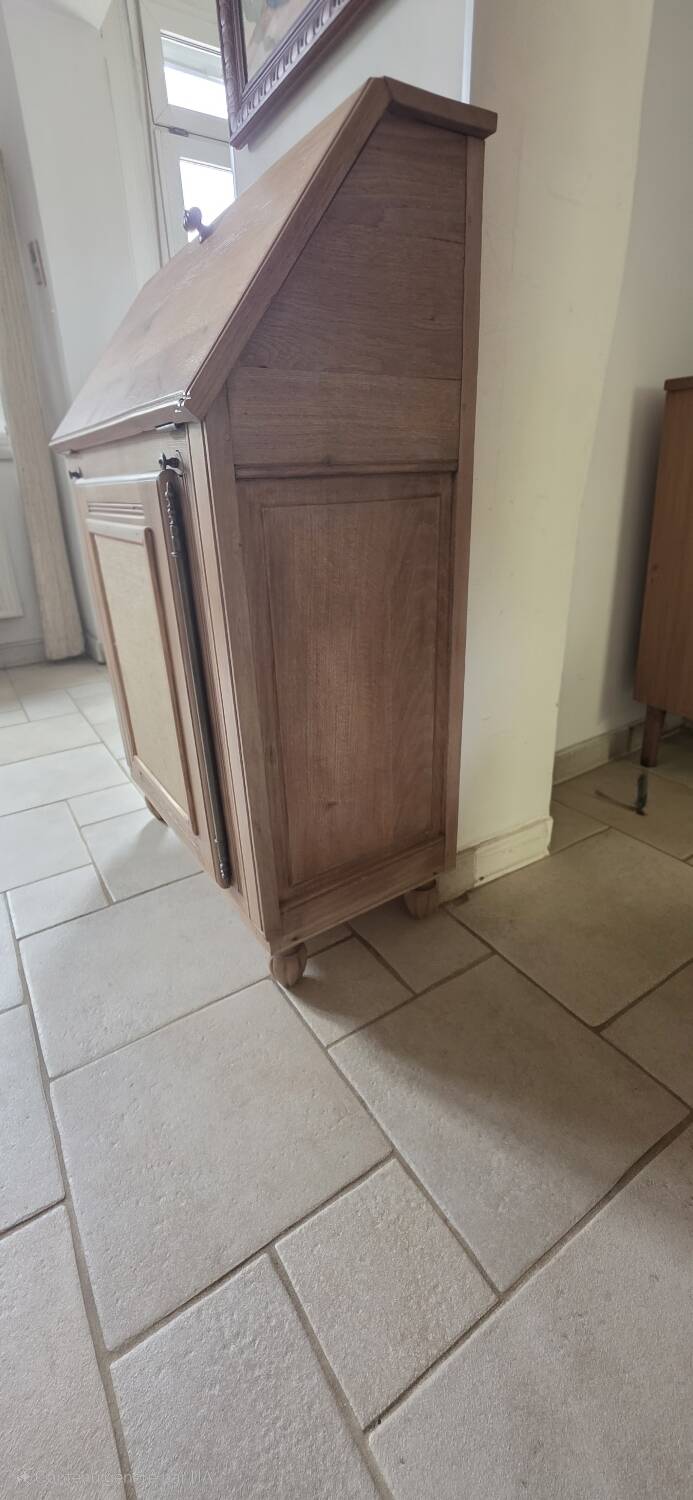 Vintage raw oak secretary